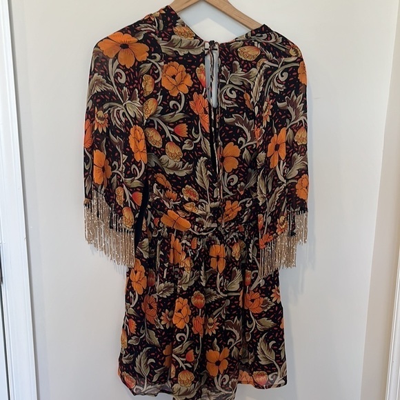 Anthropologie VERB By Pallavi Singhee Fringed Floral Beaded Mini Dress NWT - Picture 7 of 8